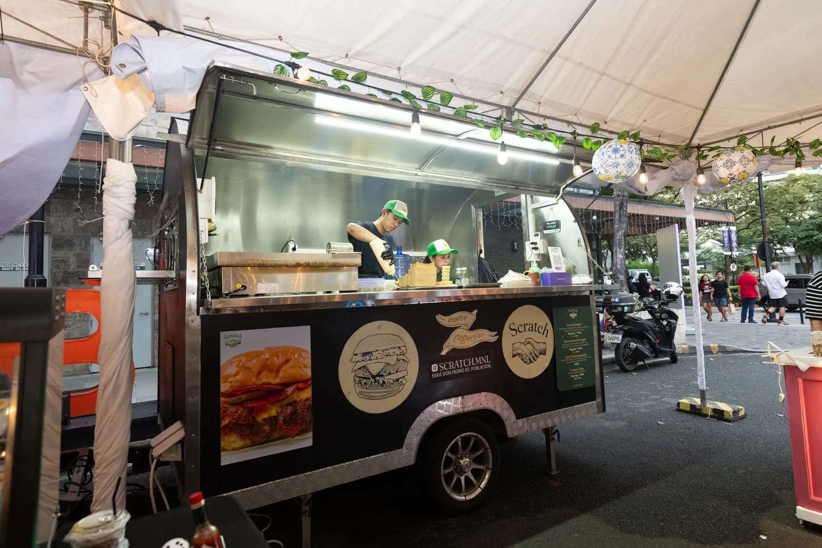 The Scratch Burger Truck at an evening food fest