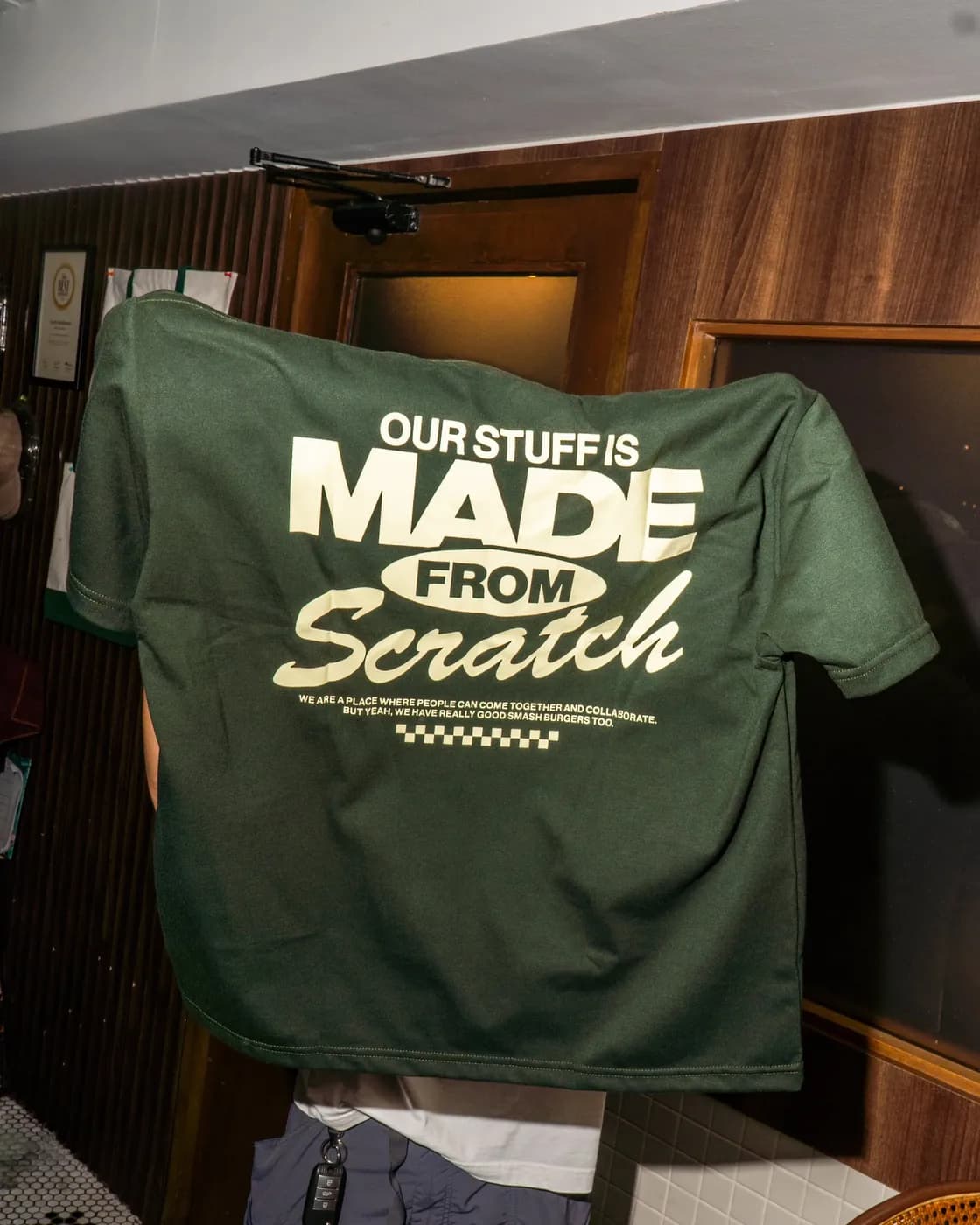Tee printed Our stuff is made from Scratch