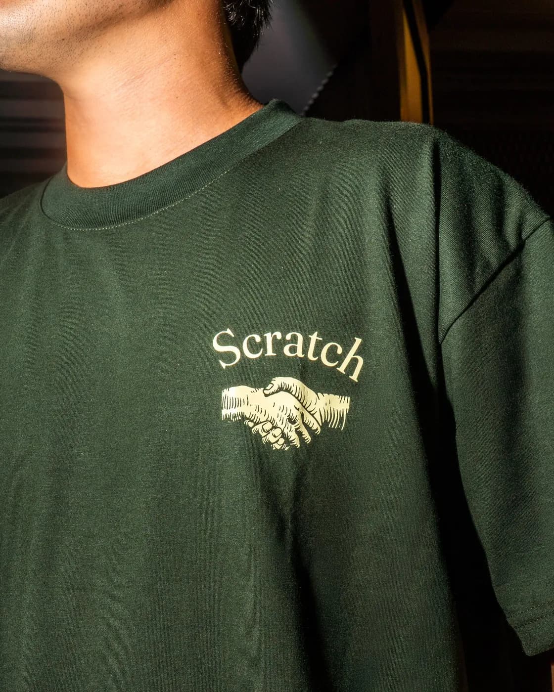 Tee with the Scratch chest logo